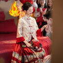 花花公子（PLAYBOY）新中式敬酒服改良马面裙套装2025新款订婚秀禾礼服裙平时可穿秋季 上衣加绒+织金马面裙官方旗舰版 M