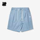 UNDEFEATED五条杠官方夏季新品潮流美式街头时尚牛仔阔版休闲短裤宽松短裤 蓝色 L