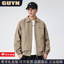 GUYN高端品牌男装2025新款翻领夹克男士潮流行政休闲外套男春秋季百搭 深卡其布色 深卡其布色 M