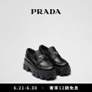 PRADA/普拉达【礼物】女士Monolith 亮面牛皮革乐福鞋鞋子 黑色-新款 36.5
