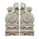 语森忆汉白玉石雕门墩抱鼓石一对中式庭院家用摆件 高80cm长35cm宽22cm