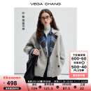 VEGA CHANG【绵羊毛+羊驼毛】双面呢女2024新款高级感双面穿外套 北欧蓝格纹 S