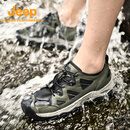 吉普（JEEP）户外防滑溯溪鞋男轻便防水速干网面鞋夏季防撞登山涉水鞋 军绿 41 运动鞋码