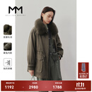 麦檬【双11限时特惠】MM商场同款冬狐狸毛领棉衣棉服派克服5DA280591 咖啡 S
