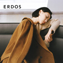 ERDOS【流金大衣】秋冬翻驳领双排扣中长款厚外套女羊绒大衣毛呢大衣 粉末咖啡色 XL 175/92A