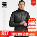 G-STAR RAW修身舒适时尚柔软绵羊皮男士印产机车夹克皮衣外套D23611 黑色 XL