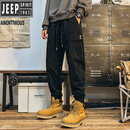吉普吉普（JEEP）工装裤男春秋季潮牌宽松大码束脚美式复古痞帅男士休 M2022黑色  高品质 XL