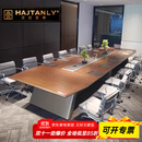 汉纪堂榆高端大型会议桌轻奢长桌条桌商务办公室家具室洽谈办公桌椅组合 3.6米会议桌