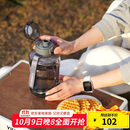 乐扣乐扣（LOCK&LOCK）小水库大容量塑料运动水杯户外冷水壶刻度把手男女杯子1.6L灰色