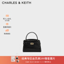 CHARLES&KEITH鳄鱼纹凯莉包手提斜挎包婚包包女包生日礼物CK2-50270880-1 Black黑色 S