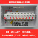 20回路强电箱豪华德力西防雷漏电开关套装明装暗装家用成套配电箱 白色  暗装