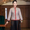 玺玥2025冬季中国风宋锦桑蚕丝夹棉保暖中式唐装外套传统气质棉衣新年 图片色 L (体重105~115)