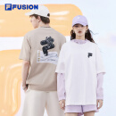 FILA FUSION斐乐潮牌情侣款短袖衫2024夏新款时尚宽松短袖T恤男女 标准白-WT 165/88A/S