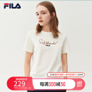 FILA 斐乐官方女士短袖T恤夏季休闲运动内搭t恤运动上衣潮 云菇白-WT 165/84A/M