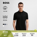 BOSS【100%棉 珠地布】男士24夏季新款徽棉质高尔夫运动短袖Polo衫 001-黑色 L