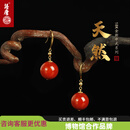 语唐18K凉山瓦西南红玛瑙耳环柿子红满色满肉柿子红女款10+mm 尺寸：10+mm（一物一证）