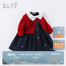 戴维贝拉【商场同款】女童连衣裙儿童裙子春秋女孩公主裙宝宝衣服