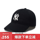 MLB帽子男女棒球帽四季大标软顶鸭舌帽运动3ACP6601N-50BKS-F/黑色