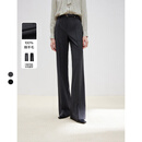 朗姿纯羊毛长裤气质高级感西裤春季新款黑色职业西装裤女士 深灰色2 S