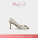 Roger Vivier/RV女鞋Trompette Crystal钻扣高跟单鞋 银色 37.5