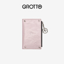 个乐植鞣绵羊皮真皮卡包卡夹钱包轻奢男女款情侣礼物 樱粉 均码