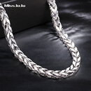 Miss JuJu PT950铂金项链男款白金人字链霸气老板龙骨蛇骨链显粗宽链可定制 重29.82g 长53cm粗约4.5mm