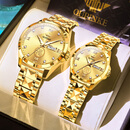 劳力士王子【9999足金福】情侣一对表进口机械表24K黄金表瑞士新款男女表 R3305全金金面-情侣一对 附带足金鉴定证书 30mm 女表直径