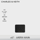 CHARLES&KEITH撞色绗缝菱格迷你卡包女生日礼物CK6-50680926-1 Black黑色 XXS