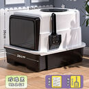 君吻猫砂盆超大号全封闭式猫厕所加高长方形防臭猫砂防外溅幼猫猫屎盆 【除臭款】双门猫砂盆-珍珠黑 【套餐A】基础款-赠2