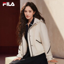 FILA 杨幂同款|斐乐官方女士棉服2025春新款时尚简约休闲连帽保暖外套 蒸汽白-IV 165/84A/M