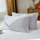 法兰格慕纱布枕套单人装一对装加厚加大轻奢枕头套吸汗透气成人款四季通用 四叶草灰色 一条装(50X75)