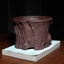 澄砂木语松树桩精品紫砂花盆仿生器全手工小盆景盆栽菖蒲笔筒内门竹 紫砂