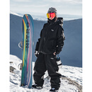 JOHN SNOW滑雪服韩版单双板男女同款情侣套装户外防水保暖杜邦棉 曜月黑 L