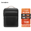 新秀丽（Samsonite）双肩包男士商务14英寸电脑包时尚牛皮革背包 TM0*001【黑色】