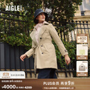 AIGLE【春夏新品】艾高风衣GORE-TEX防风防雨透汽收腰外套上衣女士 杏色 BI466 M 38 (165/88A)