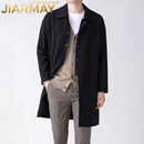 JIARMAY高端品牌男装高档秋季新款男士商务休闲行政上班穿翻领外套中长款 黑色 (官方) M 170