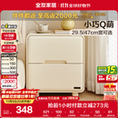 全友家居奶油风床头柜家用卧室储物置物柜子小户型收纳床边柜抽屉式KD