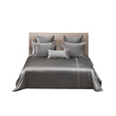 爱慕皇锦重磅真丝被套四件套-素色HJ11813 烟灰色 均码