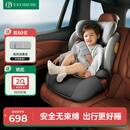 怡戈（Ekobebe）白骑士儿童安全座椅3-12岁大童增高垫车载座椅i-size认证 白鲸灰