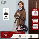 Teenie Weenie【赵露思同款】小熊女单肩包2025秋新款复古波士顿包 黑色 FRE