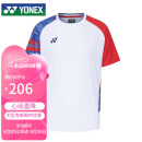 YONEX尤尼克斯羽毛球服国家队球迷版情侣男款短袖10574CR白O码