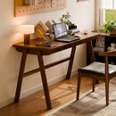 家逸 实木书桌电脑桌书房学习桌学生写字桌简约办公桌子胡桃色1.2米