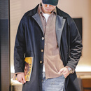 马登工装撞色巴尔玛肯风衣男美式休闲宽松中长款男士大衣全天候外套春 藏青色 【潮流上衣/高级感痞帅】 XL