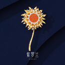 紫罗兰夺葵胸针精致向日葵别针学业礼物毕业礼品生日礼物送礼