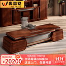 奥森铭现代实木老板桌办公桌椅组合复古风轻奢高端办公室总裁桌大班台 3.2米老板桌