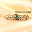 蔻诗哲 COASZE祖母绿戒指茜茜公主设计钻石18K金镶嵌天然赞比亚祖母绿戒指 现货(10至20号)