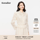 珂莱蒂尔【商场同款】2025新蕾丝衫女长袖优雅立领设计感上衣 本白色 L