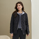 纤莉秀【葫芦裥保暖锁温连帽棉服】大码女装百搭外套胖mm冬装新款5245 黑色 3XL