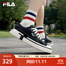 斐乐（FILA）LOOP断层鞋男鞋帆布鞋新款休闲鞋运动板鞋 黑-BK 42