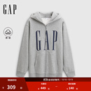 GAP男女装2025秋季新款logo印花抓绒宽松运动连帽衫卫衣786920 灰色 L (175/96A) 亚洲尺码